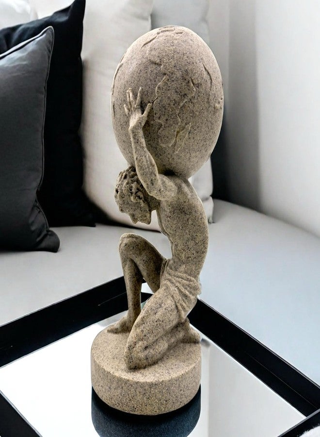 SHTWX 10.5 Inch Greek Atlas Holding World Statue Sculpture Figurine Home Office Living Room Desktop Display Decor Decorative Decoration - Image 2